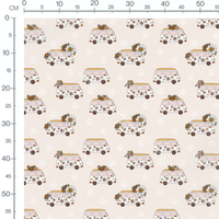 Tissu - Vans fleuris rétro