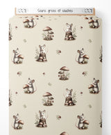 Tissu - Souris grises et souches