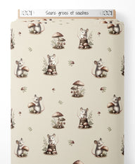 Tissu - Souris grises et souches