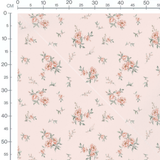 Tissu - Roses roses sur fond rose pâle 2