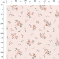 Tissu - Roses roses sur fond rose pâle 2