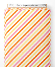 Tissu - Rayures diagonales multicolores
