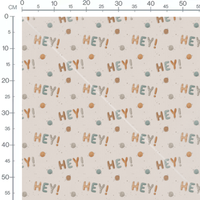 Tissu - Motif lettres et visages
