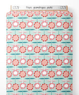 Tissu - Fleurs géométriques pastel