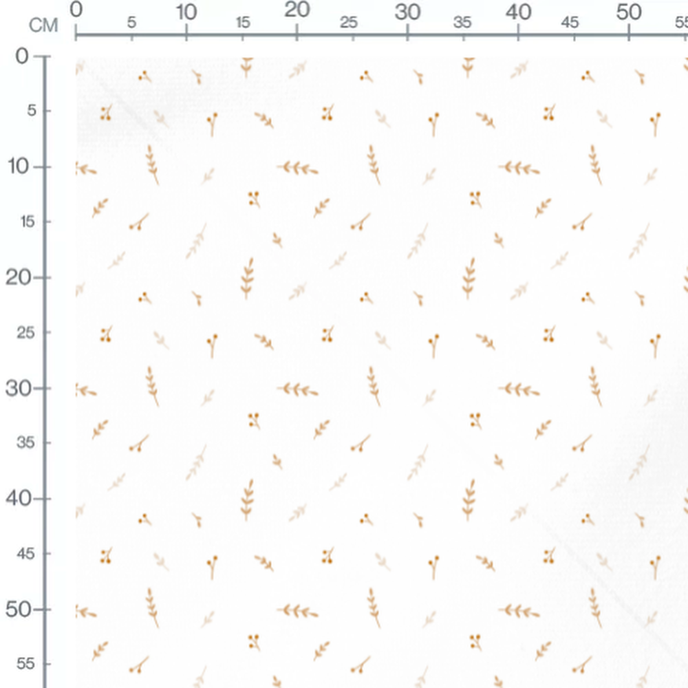 Tissu - Brindilles et baies marron