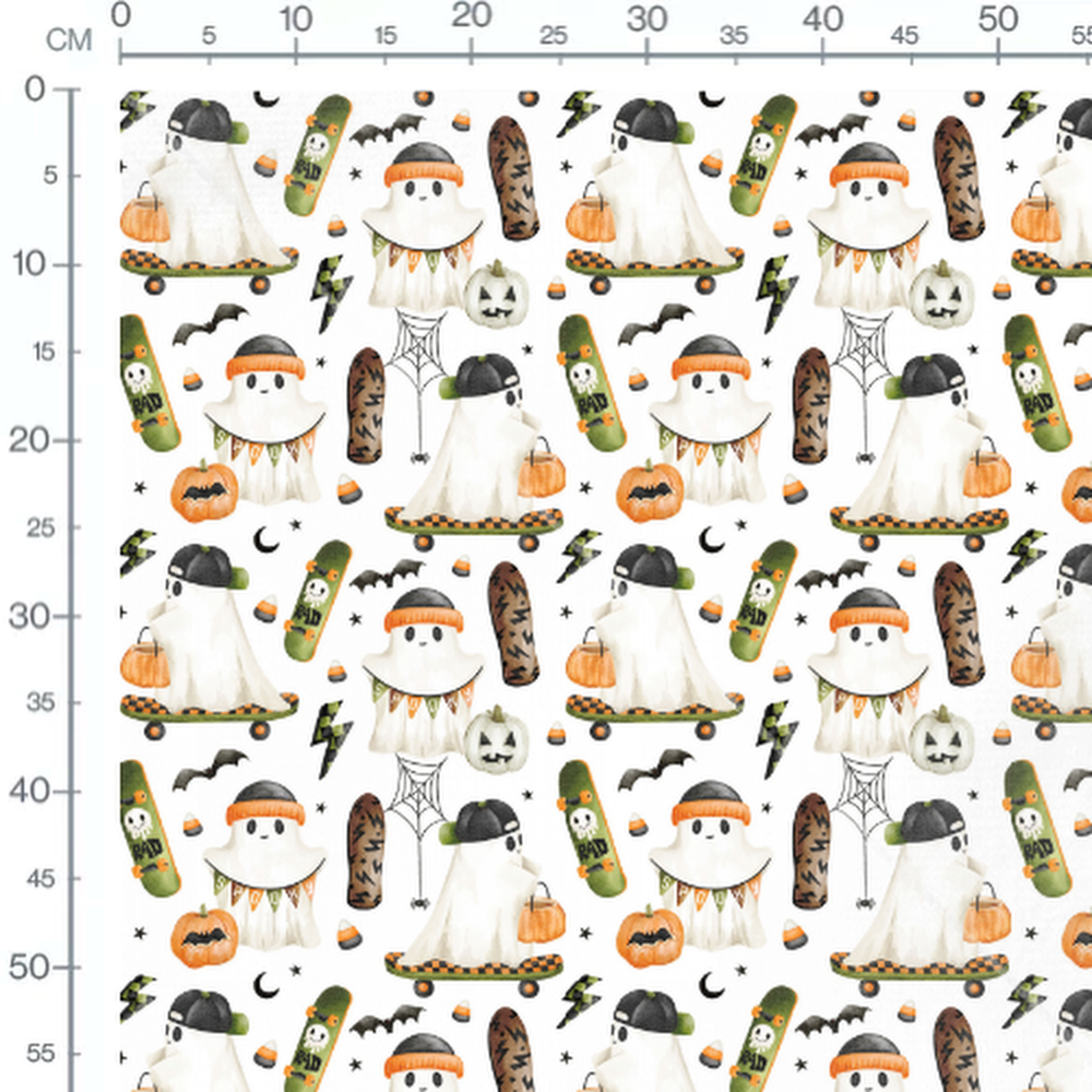 Tissu - Fantômes et skateboards