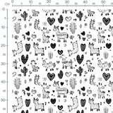 Tissu - Tissu Lama Cactus Doodle