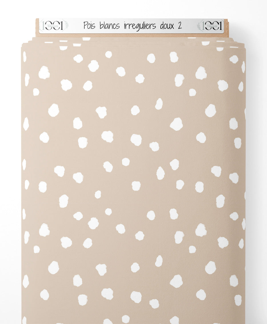 Tissu - Pois blancs irréguliers doux 2