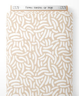 Tissu - Formes blanches sur beige