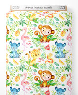 Tissu - Animaux tropicaux aquarelle