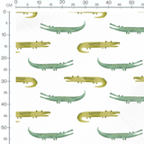 Tissu - Crocodiles à pois colorés