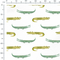 Tissu - Crocodiles à pois colorés