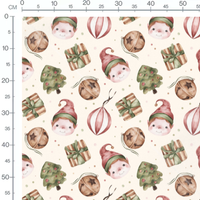 Tissu - Lutins et sapins crème