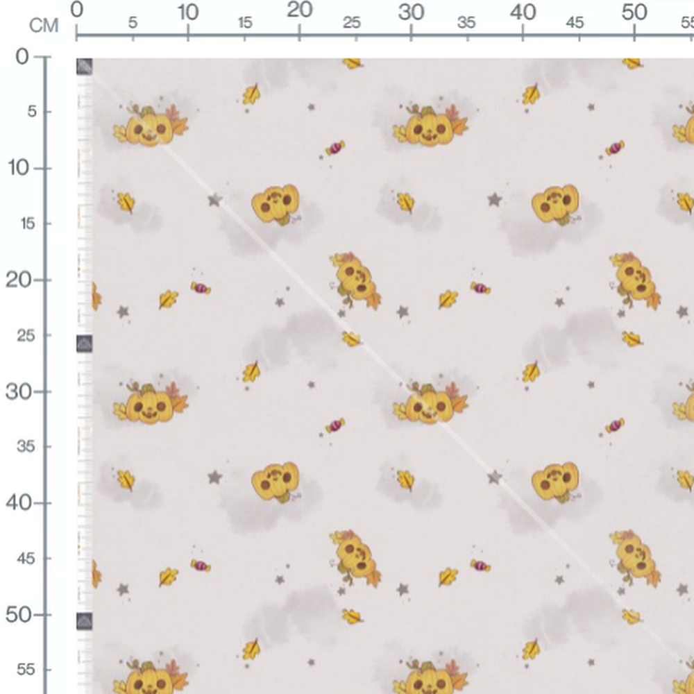 Tissu - Chouettes et feuilles automnales