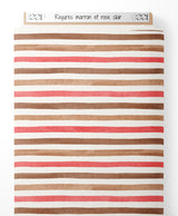 Tissu - Rayures marron et rose clair