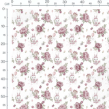 Tissu - Animaux et fleurs roses