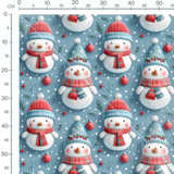 Tissu - bonhommes de neige echarpe rouge 3D