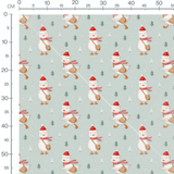 Tissu - Canards rouges sur fond bleu