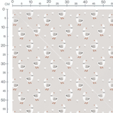 Tissu - Oies blanches sur fond clair
