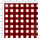 Tissu - Carreaux blancs sur fond rouge