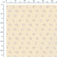 Tissu - Chouettes sur fond beige