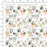 Tissu - Tropical avec lions et fleurs