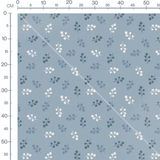 Tissu - Feuilles blanches et bleues