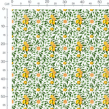 Tissu - Citrons et oranges sur vert