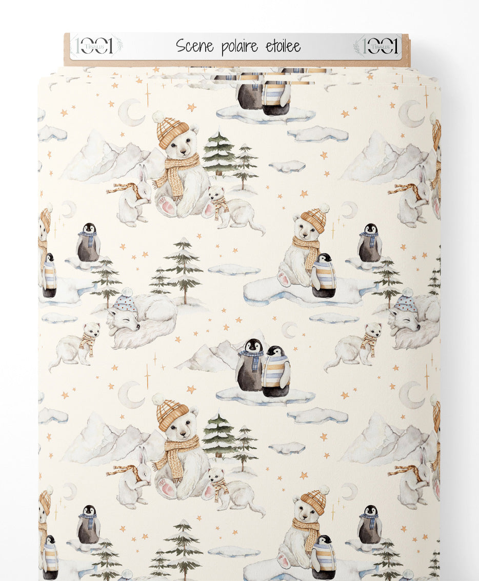 Tissu - Scène polaire étoilée