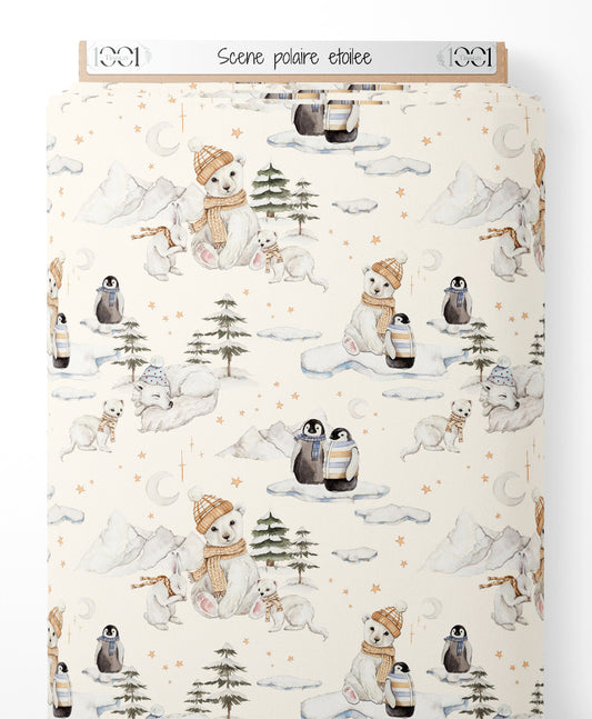 Tissu - Scène polaire étoilée