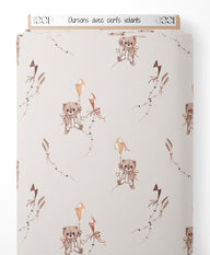 Tissu - Oursons avec cerfs-volants