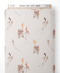 Tissu - Oursons avec cerfs-volants
