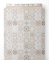 Tissu - Carreaux élégants beige et gris