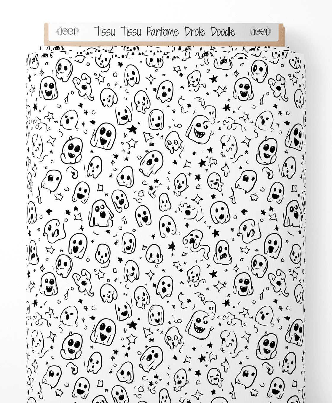 Tissu - Tissu Fantome Drole Doodle