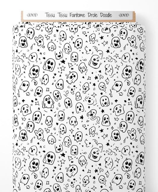 Tissu - Tissu Fantome Drole Doodle