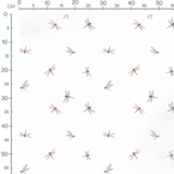 Tissu - Libellules aquarelle sur blanc