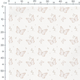 Tissu - Papillons et brindilles beige