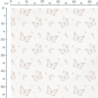 Tissu - Papillons et brindilles beige