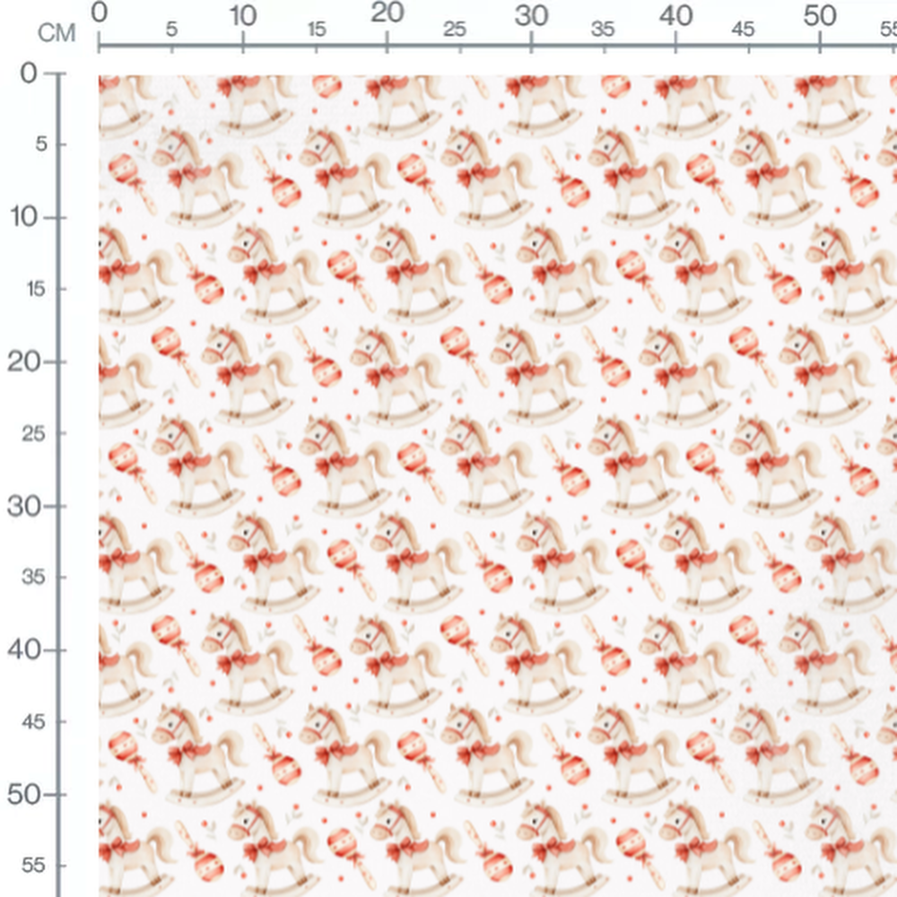 Tissu - Chevaux à bascule et ornements