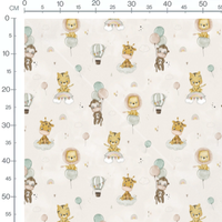 Tissu - Savane colorée sur fond beige