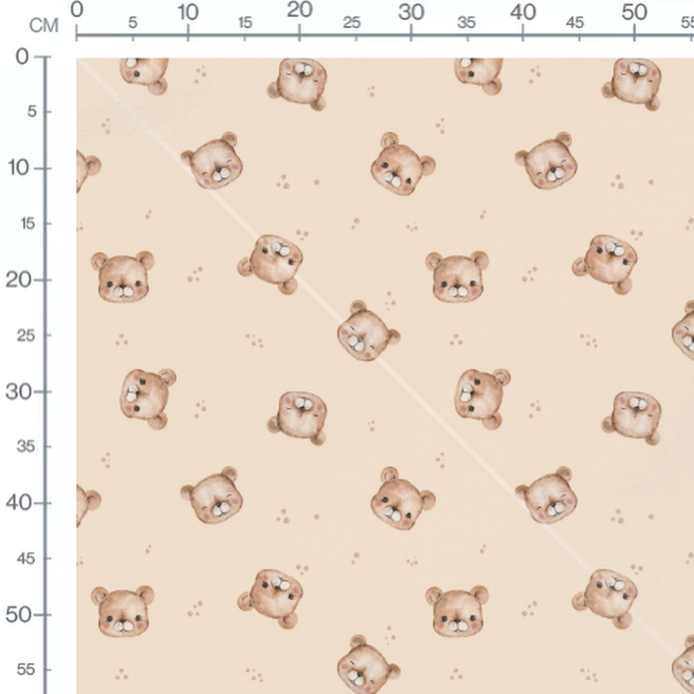 Tissu - Ours marron clair avec taches