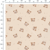 Tissu - Ours marron clair avec taches