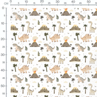 Tissu - Dinosaures et volcans