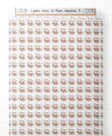 Tissu - Lapins roses et fleurs blanches 4