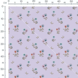 Tissu - Fleurs pastel sur fond lilas