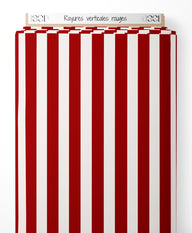 Tissu - Rayures verticales rouges