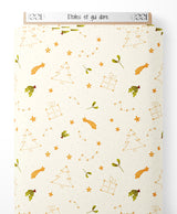 Tissu - Étoiles et gui doré