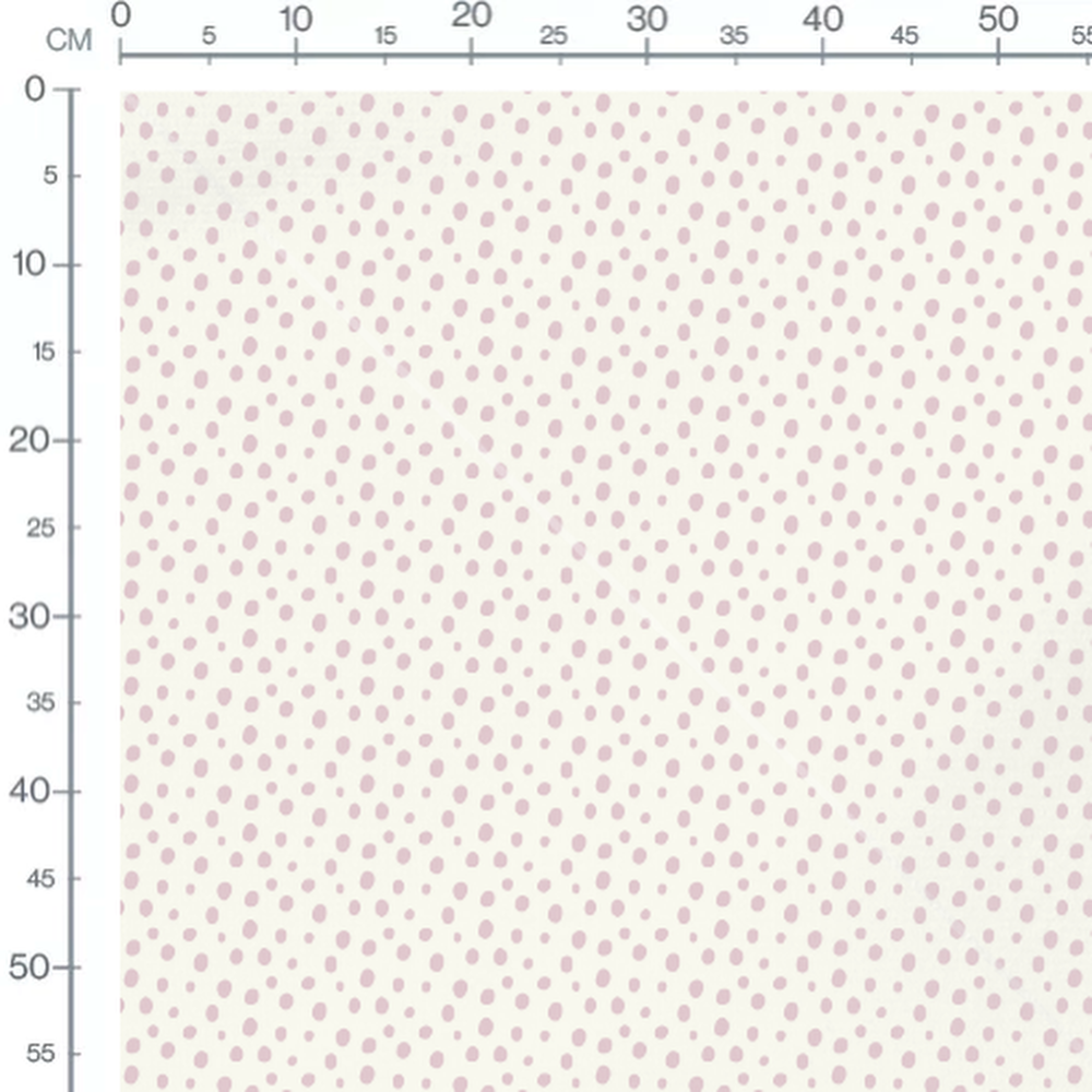 Tissu - Pois roses sur fond crème