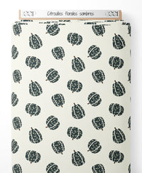 Tissu - Citrouilles florales sombres