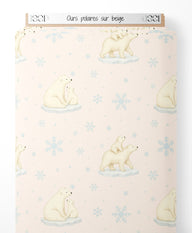 Tissu - Ours polaires sur beige
